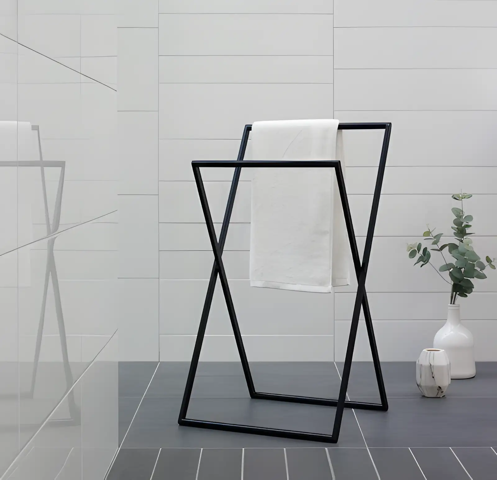 Modern X-Shape Freestanding Metal Towel Holder VL-AS-790030