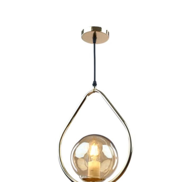 Elegant 1-Light Glass Pendant Light - Gold