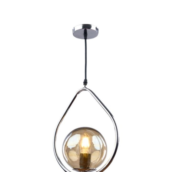 Elegant 1-Light Glass Pendant Light - Silver