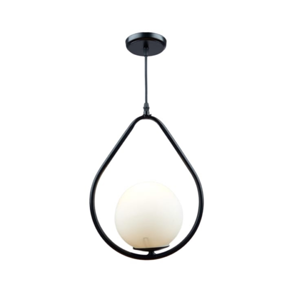 Elegant 1-Light Glass Pendant Light - Black