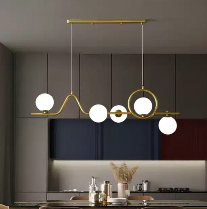 Luxurious 5-Arm Glass Chandelier
