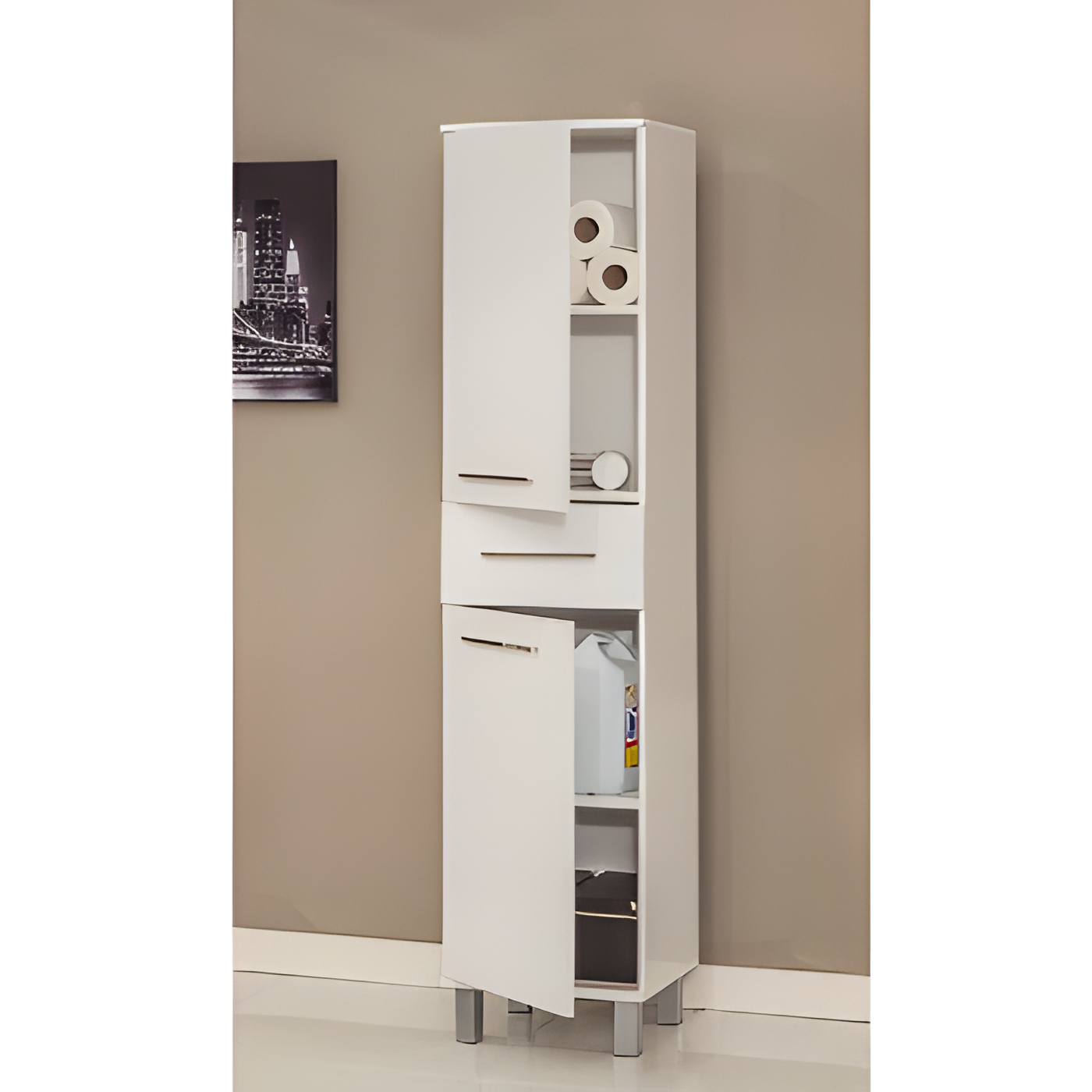 2 door bathroom unit, MDF wood - Image 2