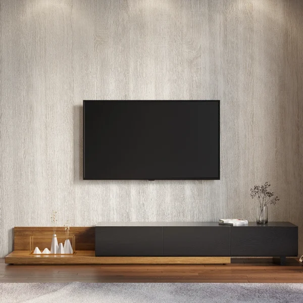 TV Unit - Black & Brown - Black & Brown