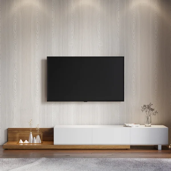 TV Unit - Black & Brown - White and brown