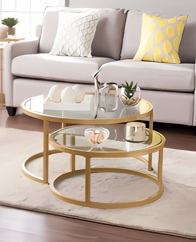 Coffee Table Set -Gold