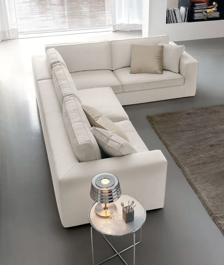 Modern L Shape Corner Sofa white