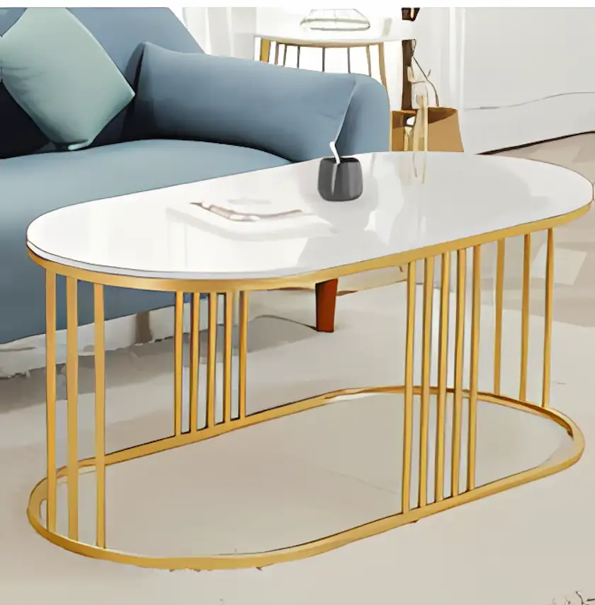 Coffee Table -Gold & White