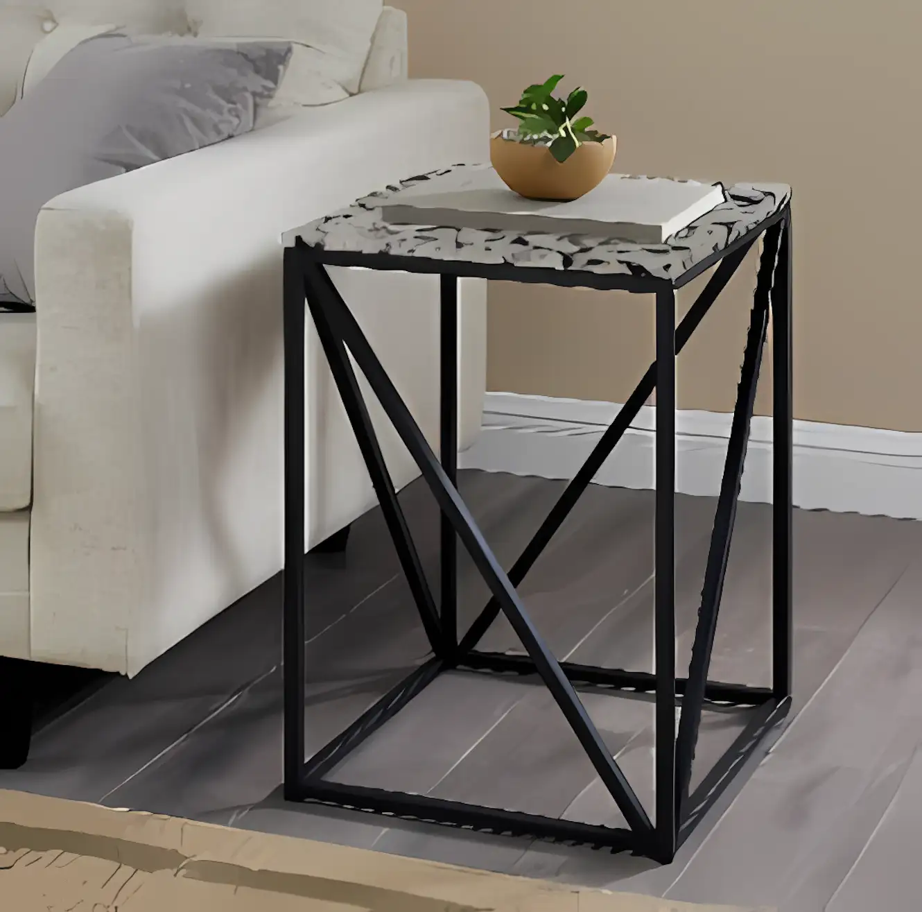 Side Square Table -Black