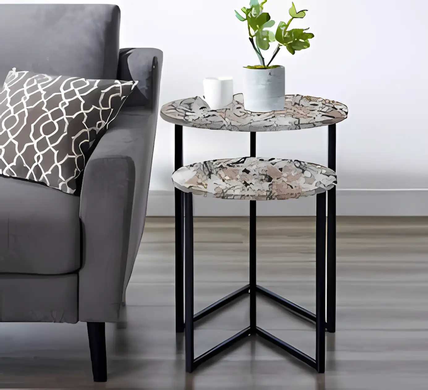 Side Round Table -Black