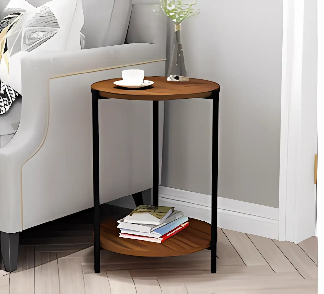 Side Table -Black & Brown