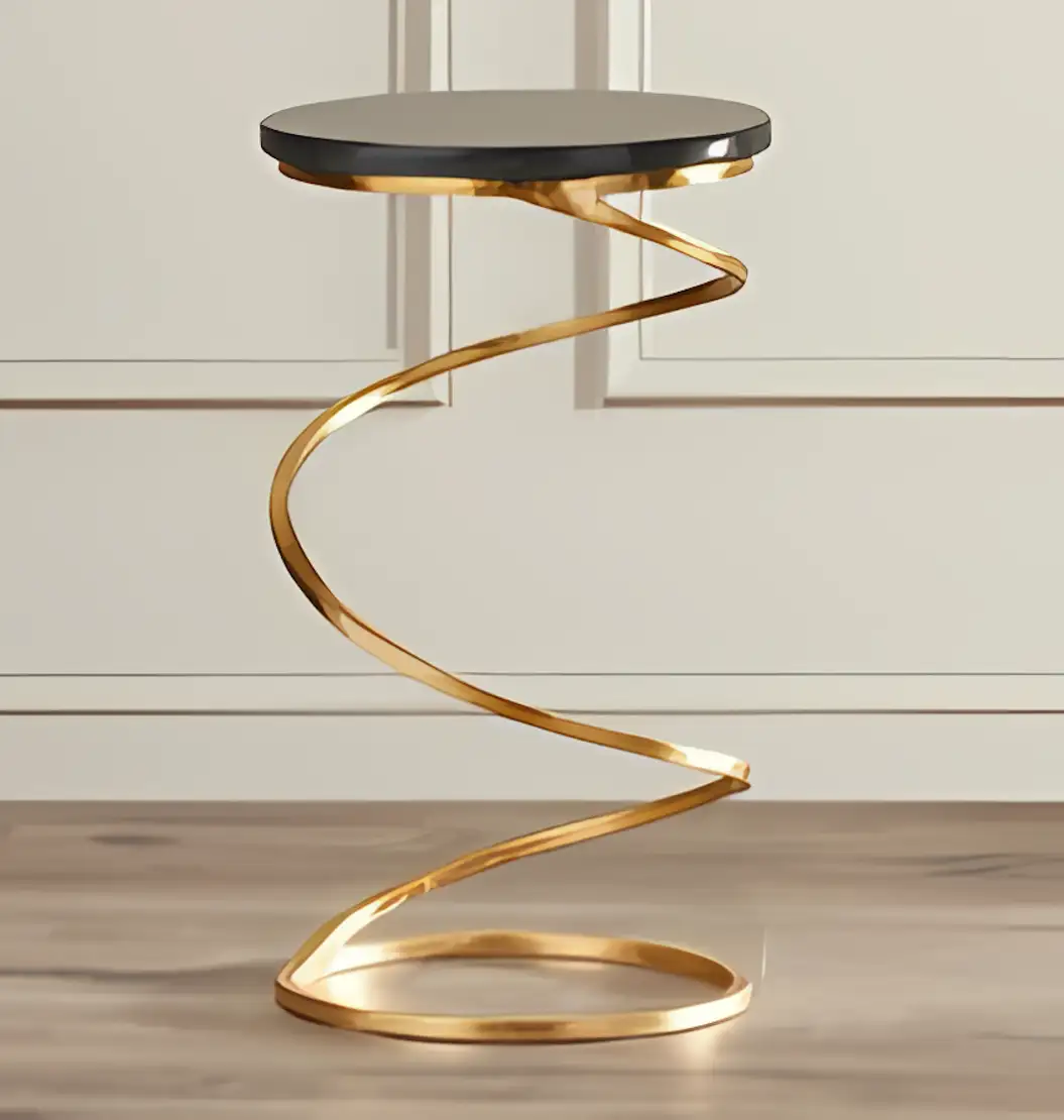 Side Table -Gold & Black