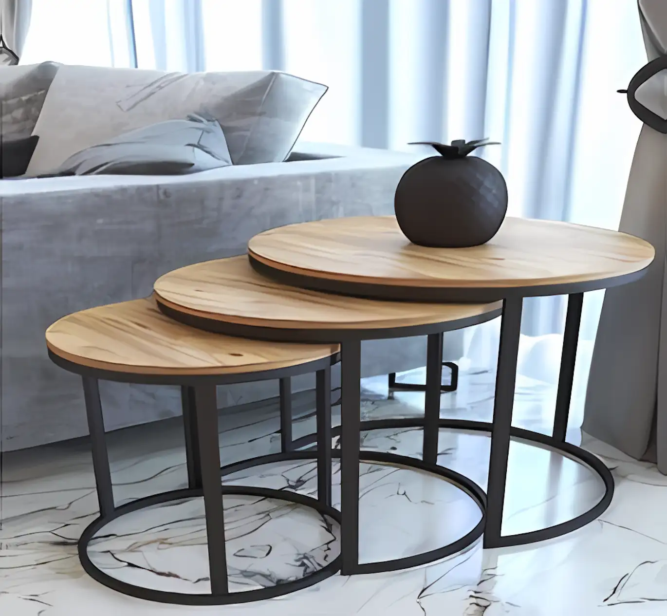 Side Table Set -Black