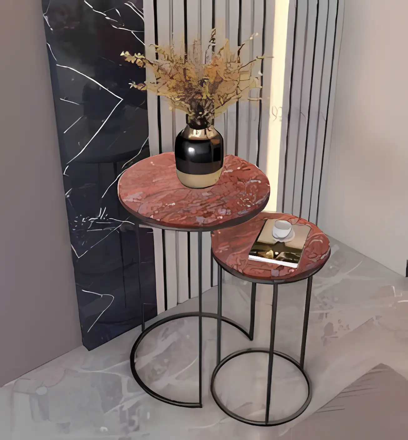 Side Table Set -Black