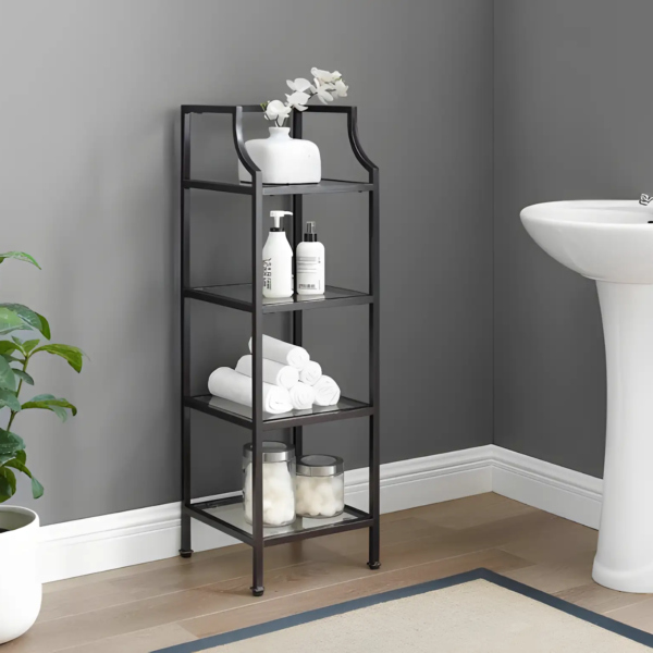 Metal Bathroom Shelf, 4 Tiers VL-AS-790023 - Black