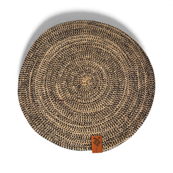 Luna Round Placemat - 35 cm., Beige & Black