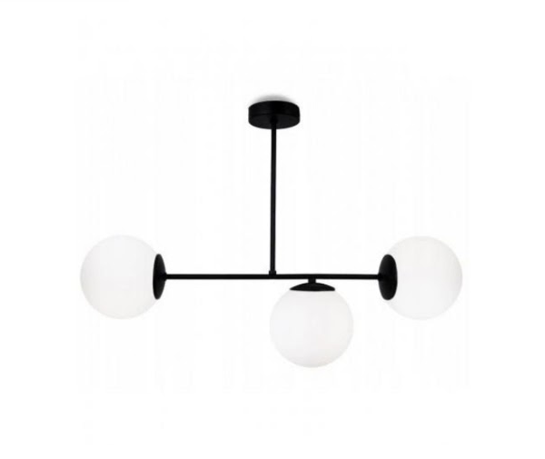 Contemporary 3-Light Linear Chandelier - Black