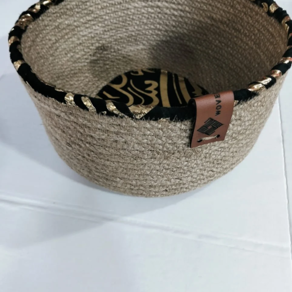 Nura Woven Basket VL-WI-780525 - 20 × 10 cm, Black & Jute