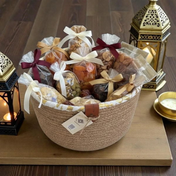 Nura Woven Basket VL-WI-780525 - 20 × 10 cm, White & Jute