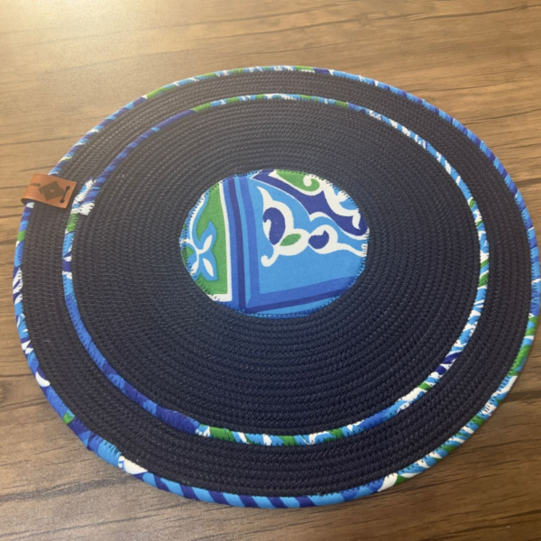 Luna Round Placemat VL-WI-780541 - 38 cm, Black & Blue