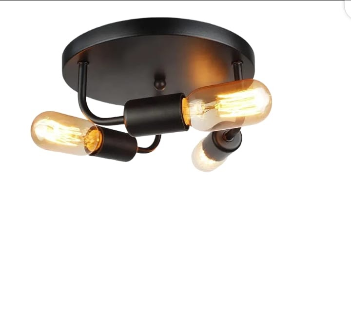 Industrial 3-Light Easy-Install Chandelier
