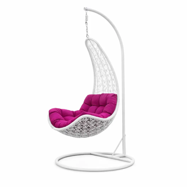 Single Hanging Chair - White & Purple