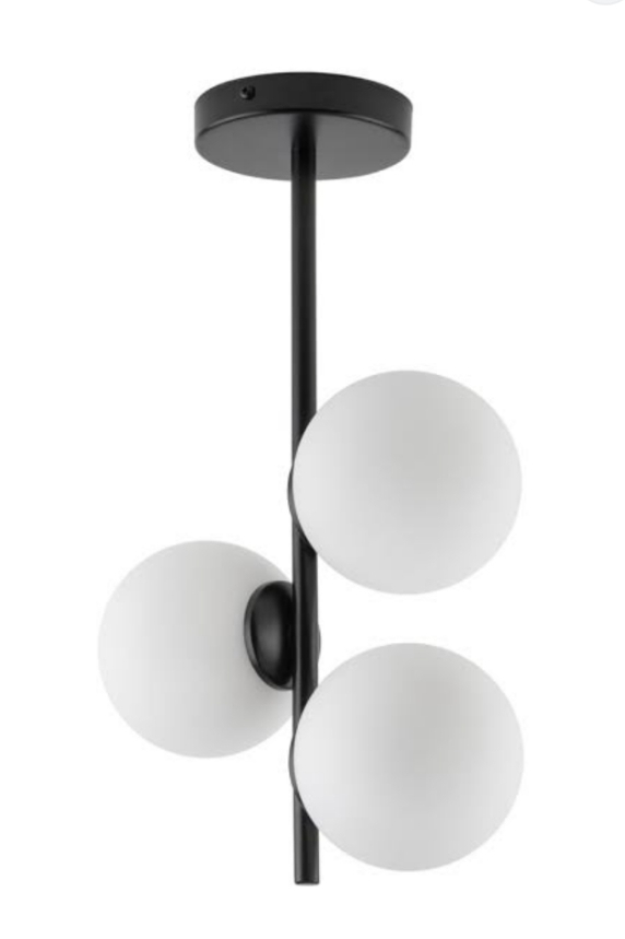 Modern 3-Light Black Compact Chandelier