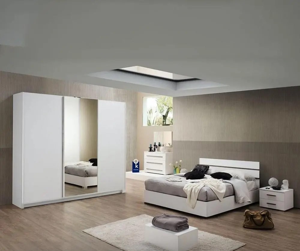 Modern 5-Piece Pure White Master Bedroom Set