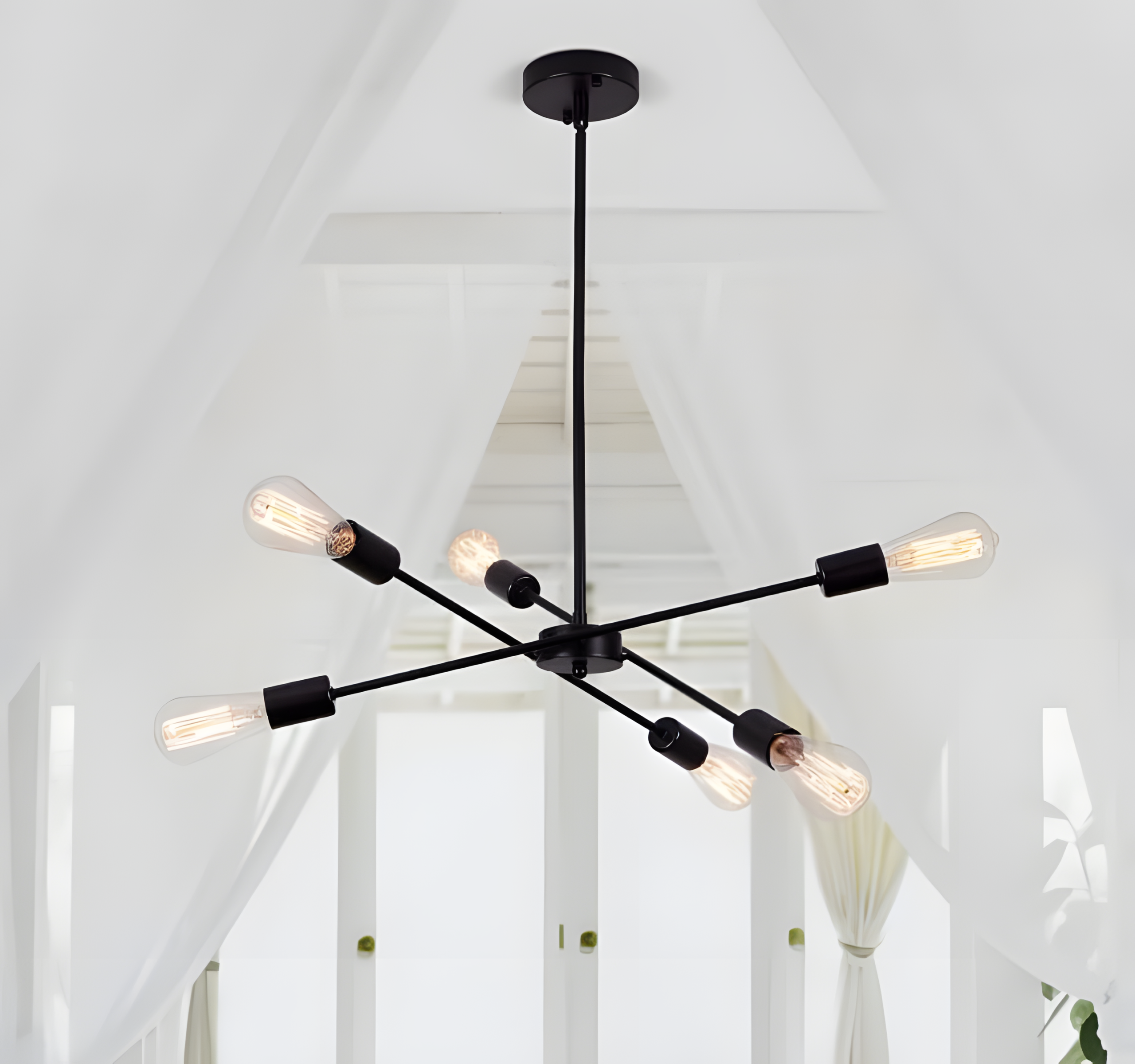 Modern 6-Light Matte Chandelier - Image 2
