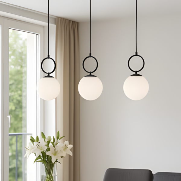 Sleek 3-Light Pendant - Black & White