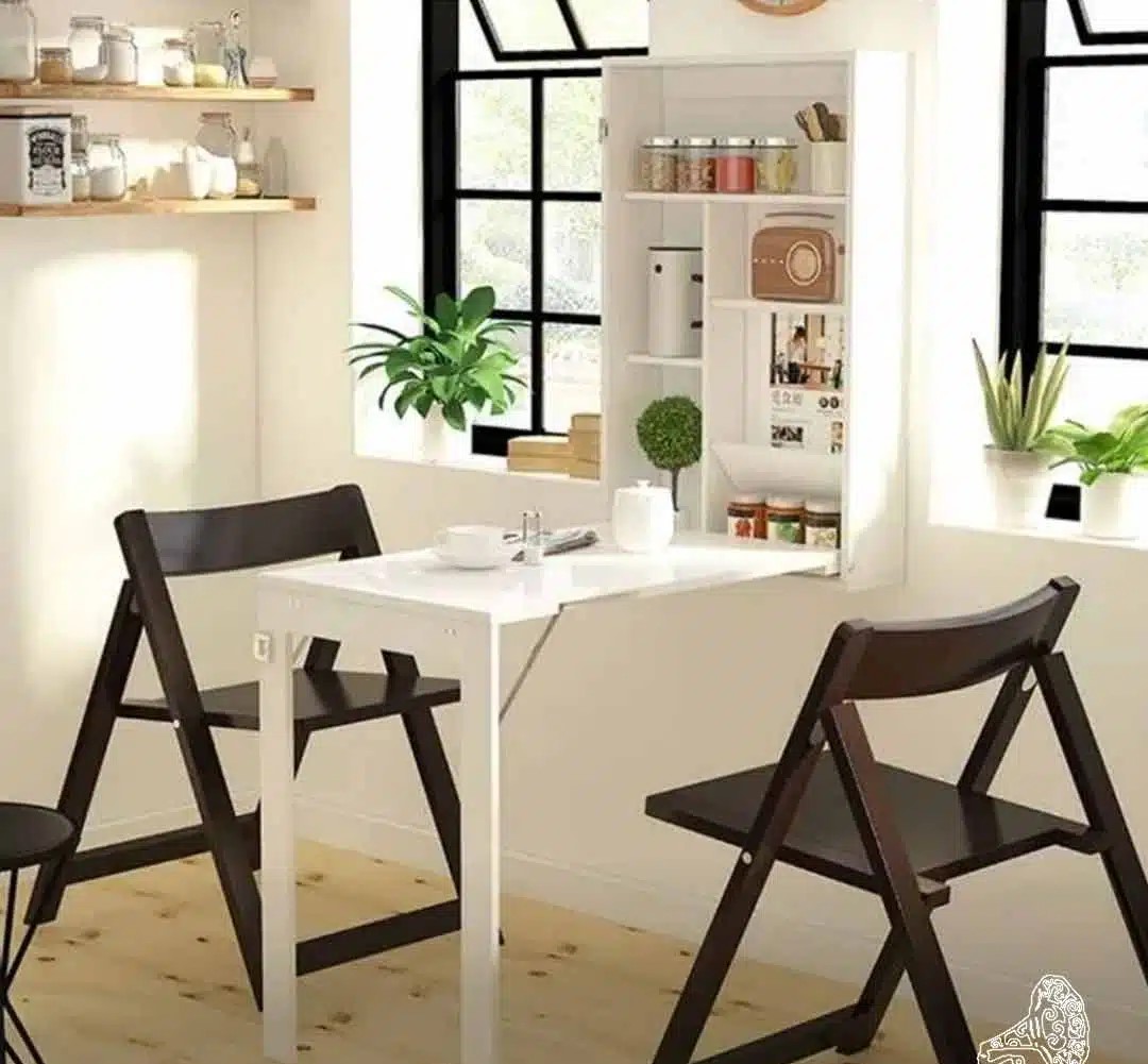 Wall-Mounted Folding Dining Table – White