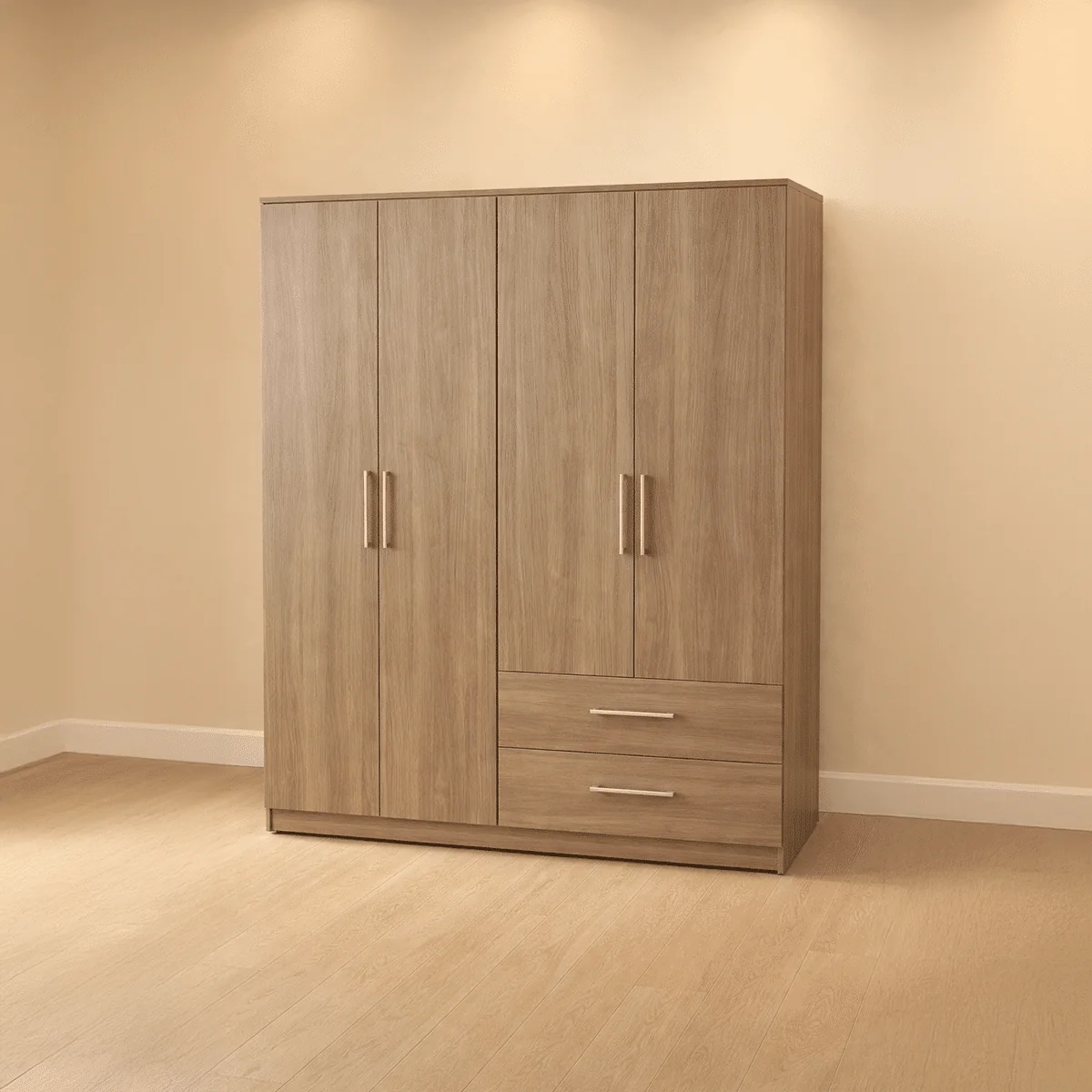 Modern Wooden Wardrobe with Drawers