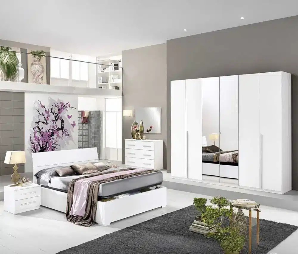 Modern 4-Piece Pure White Master Bedroom Set