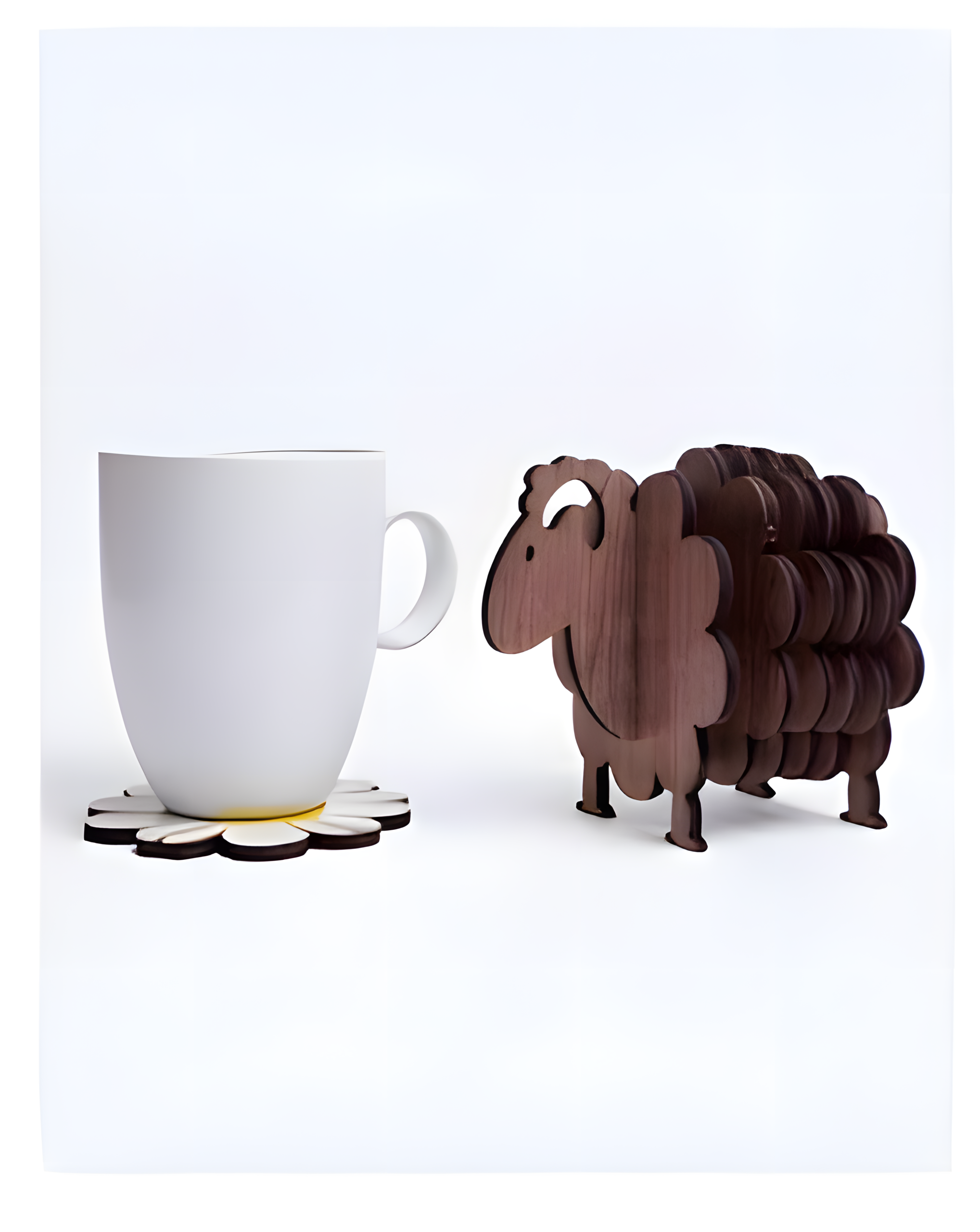 3D Sheep Coaster Set
