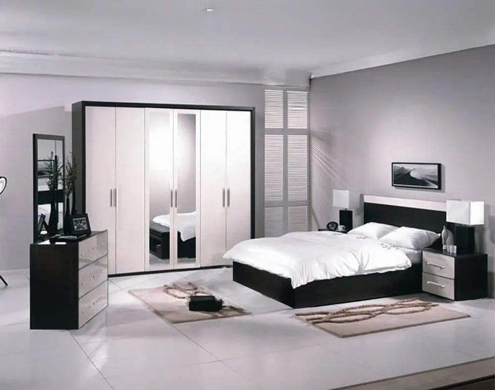 Modern 5-Piece Black & White Master Bedroom Set