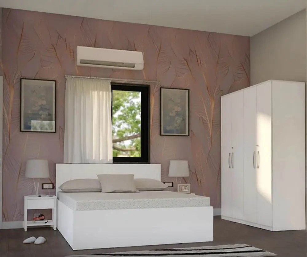 Modern 3-Piece Pure White Master Bedroom Set