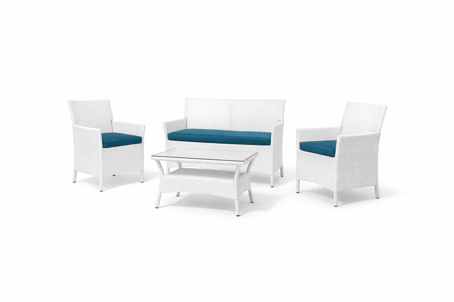 White Rattan Set