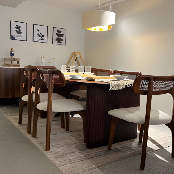 Dining Table Set - 7 Pieces - Dark Brown