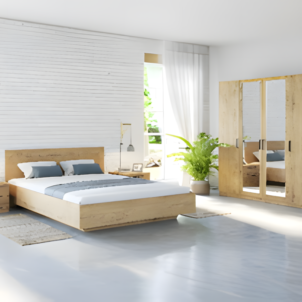 Bedroom Set - 4 Pieces - Beige
