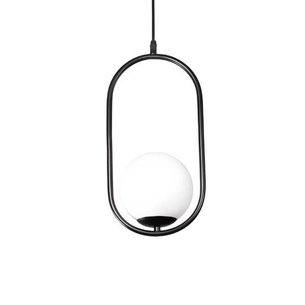Modern 1-Light Glass Pendant - Black