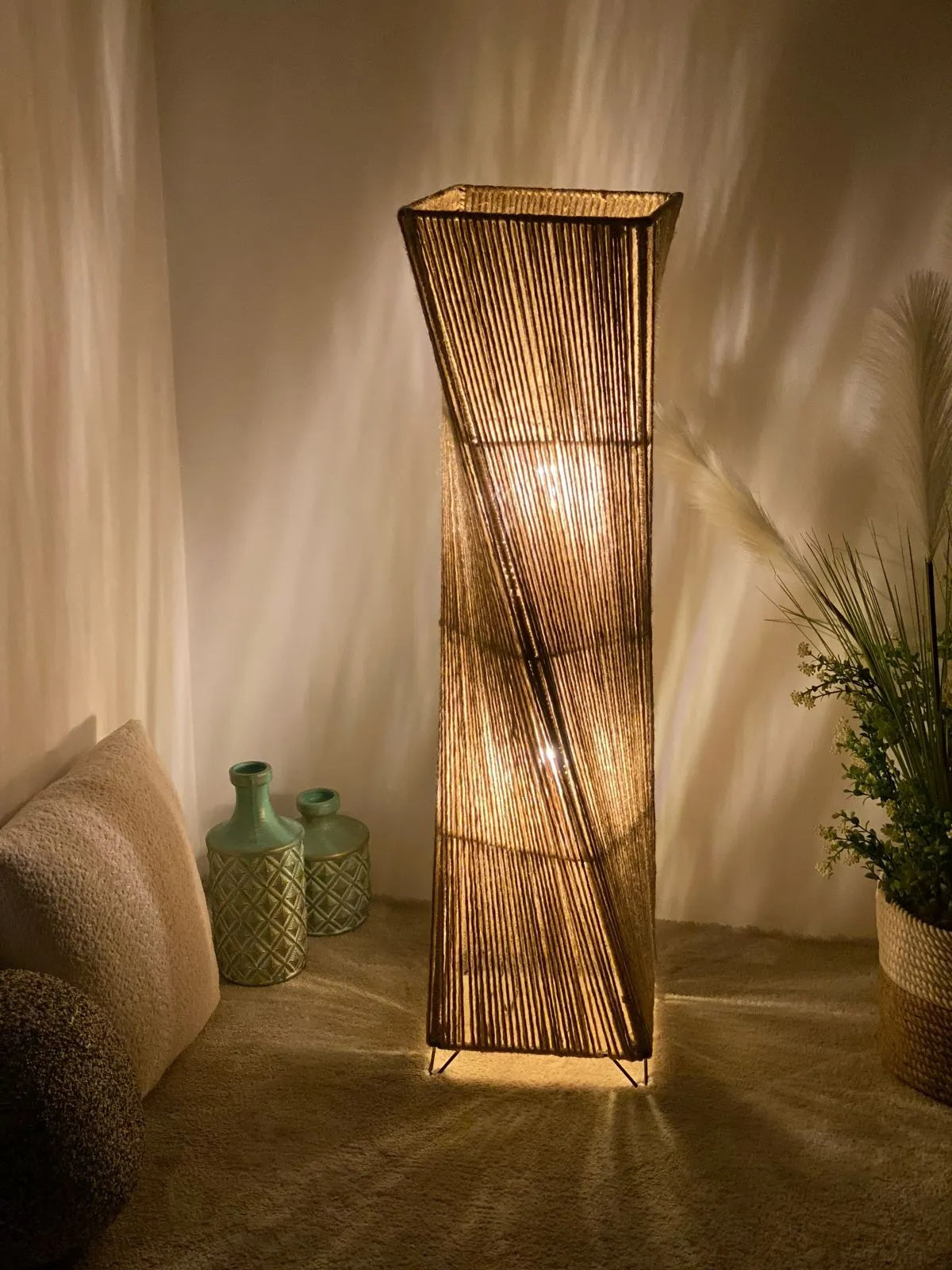 Burlap Boho Floor Lamp -VL-TBS-1097066 - Image 2