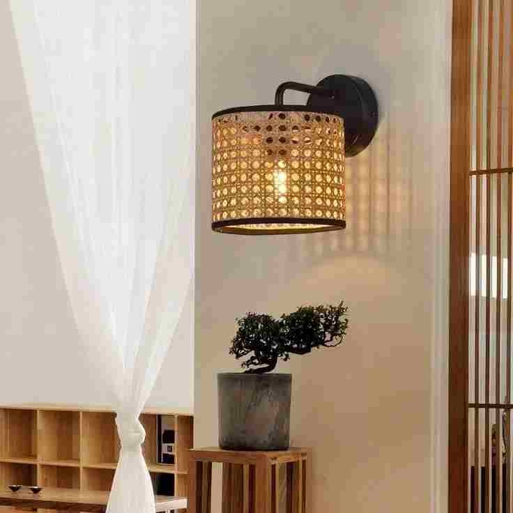 Rattan Boho Wall Lamp -VL-TBS-1651620 - Image 2