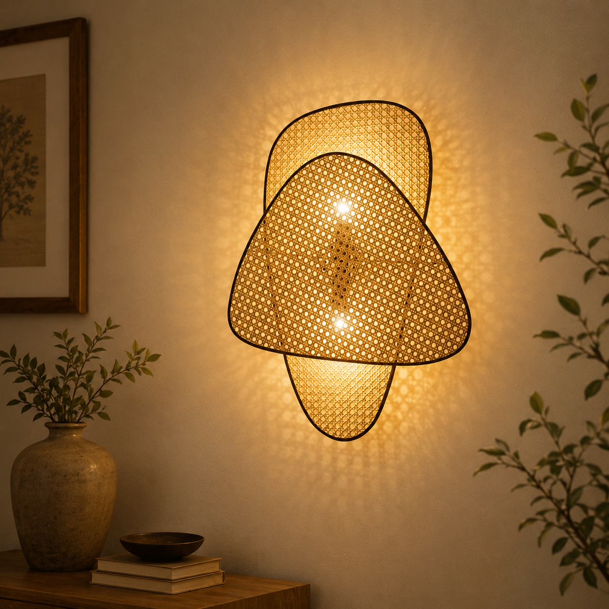 Rattan Boho Wall Lamp -VL-TBS-1650619 - Image 2