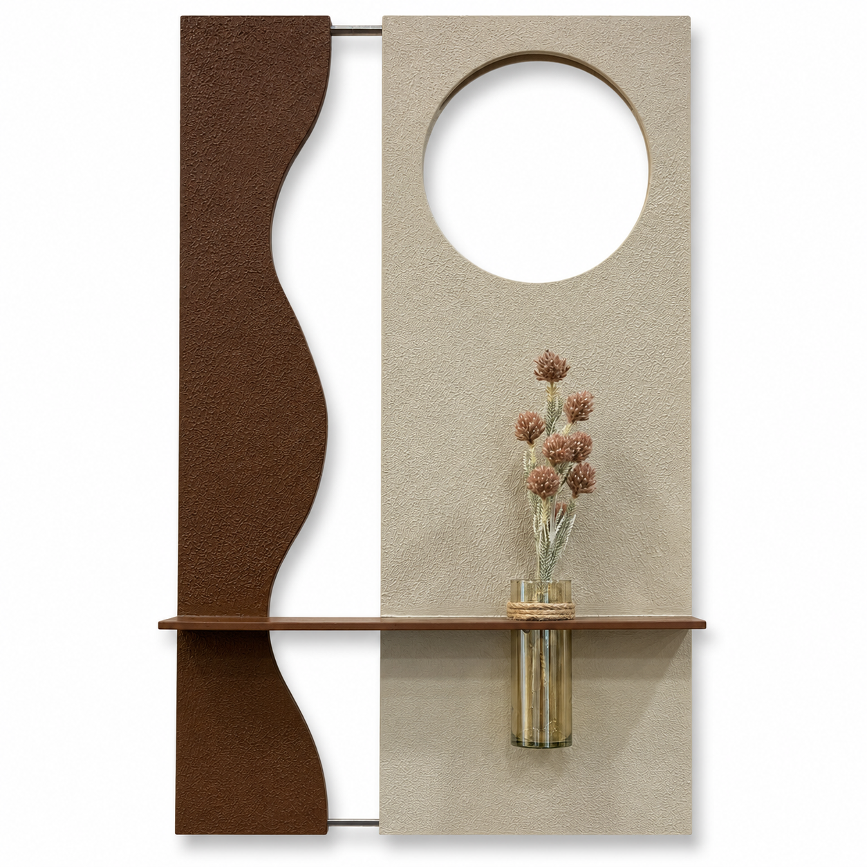Modern Wall Decor Panel with Glass Tube Vase