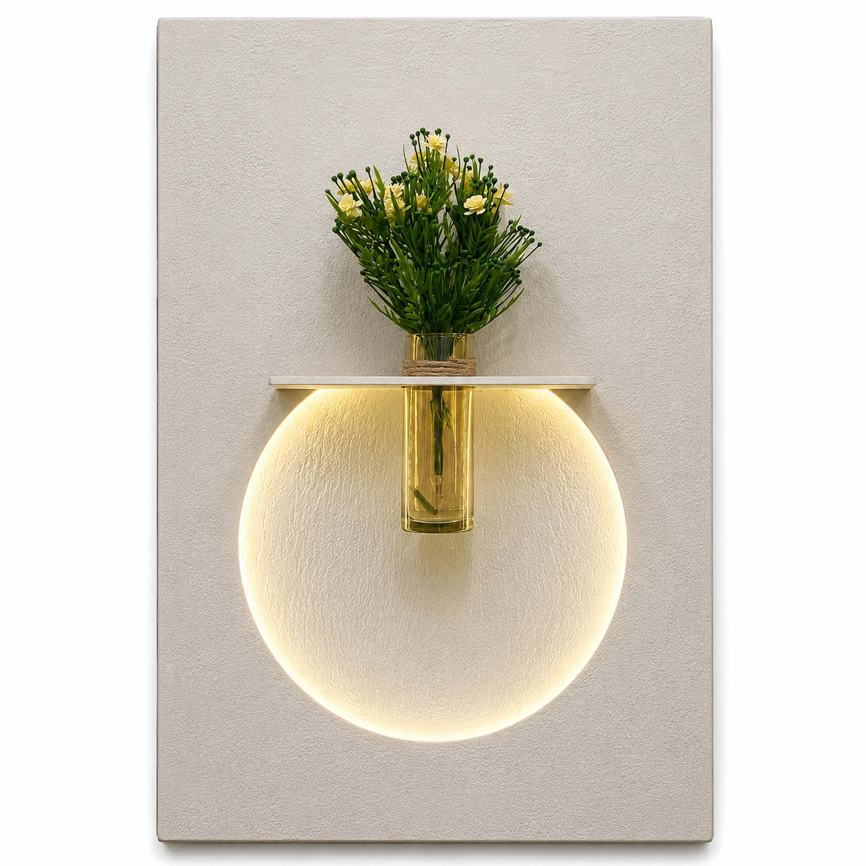 Modern Wall Decor Panel with Glass Tube Vase - Image 2