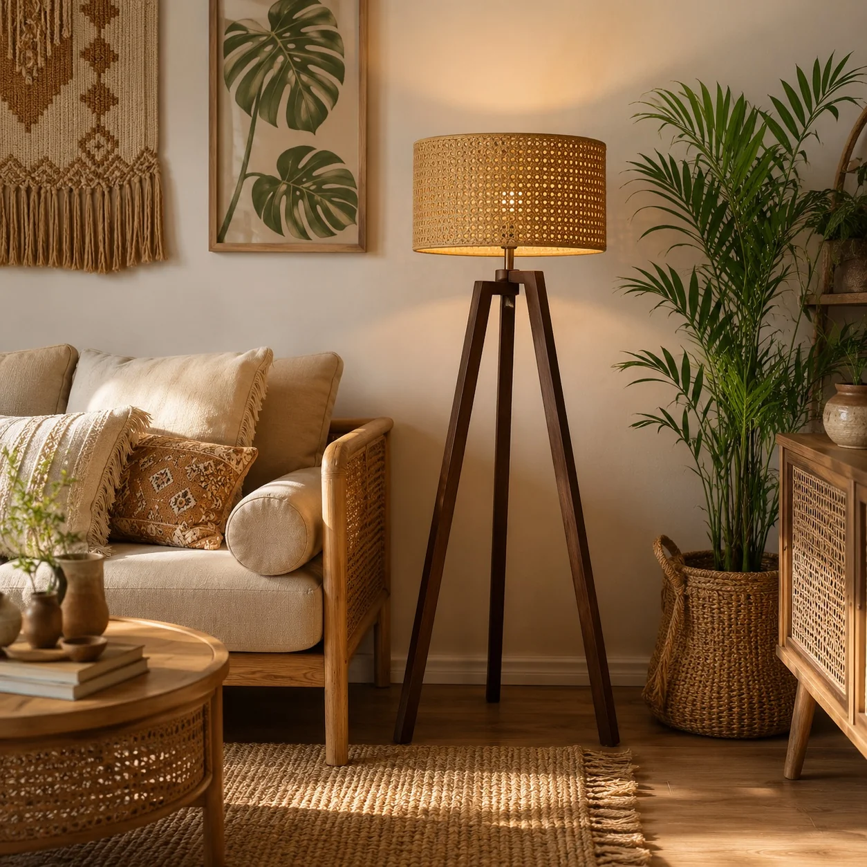 Rattan Boho Floor Lamp -VL-TBS-2168136 - Image 2