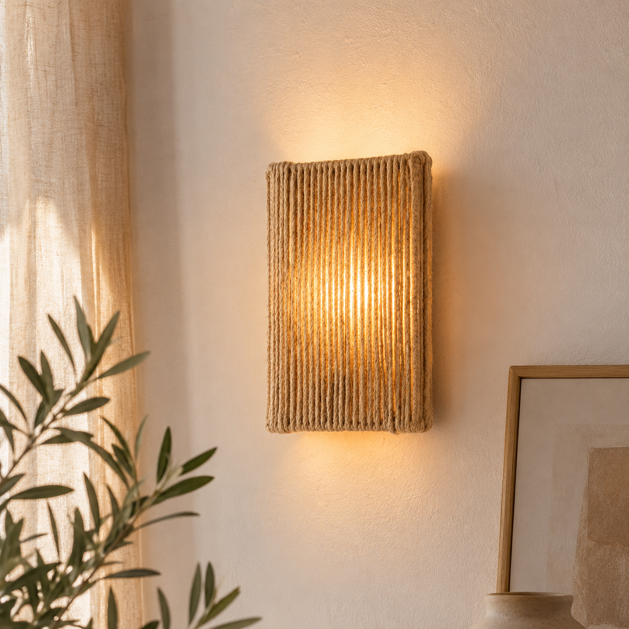 Burlap Boho Wall Lamp -VL-TBS-1659628 - Image 2