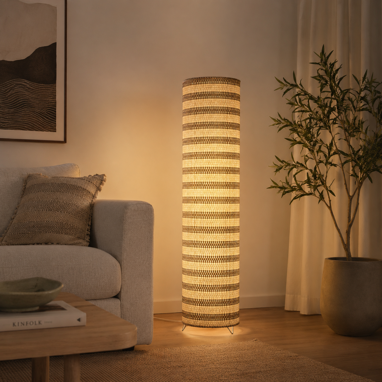 Rattan Boho Floor Lamp -VL-TBS-1064033 - Image 2