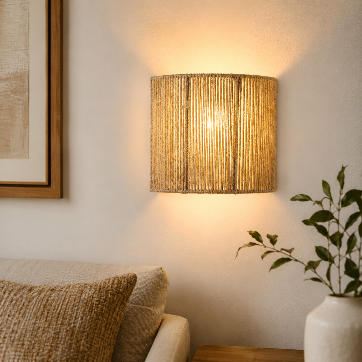 Burlap Boho Wall Lamp -VL-TBS-478448 - Image 2