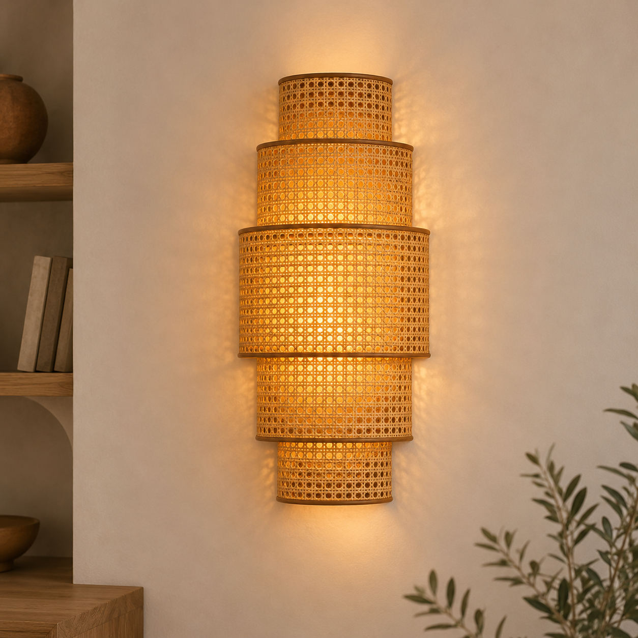 Rattan Boho Wall Lamp -VL-TBS-473443 - Image 2