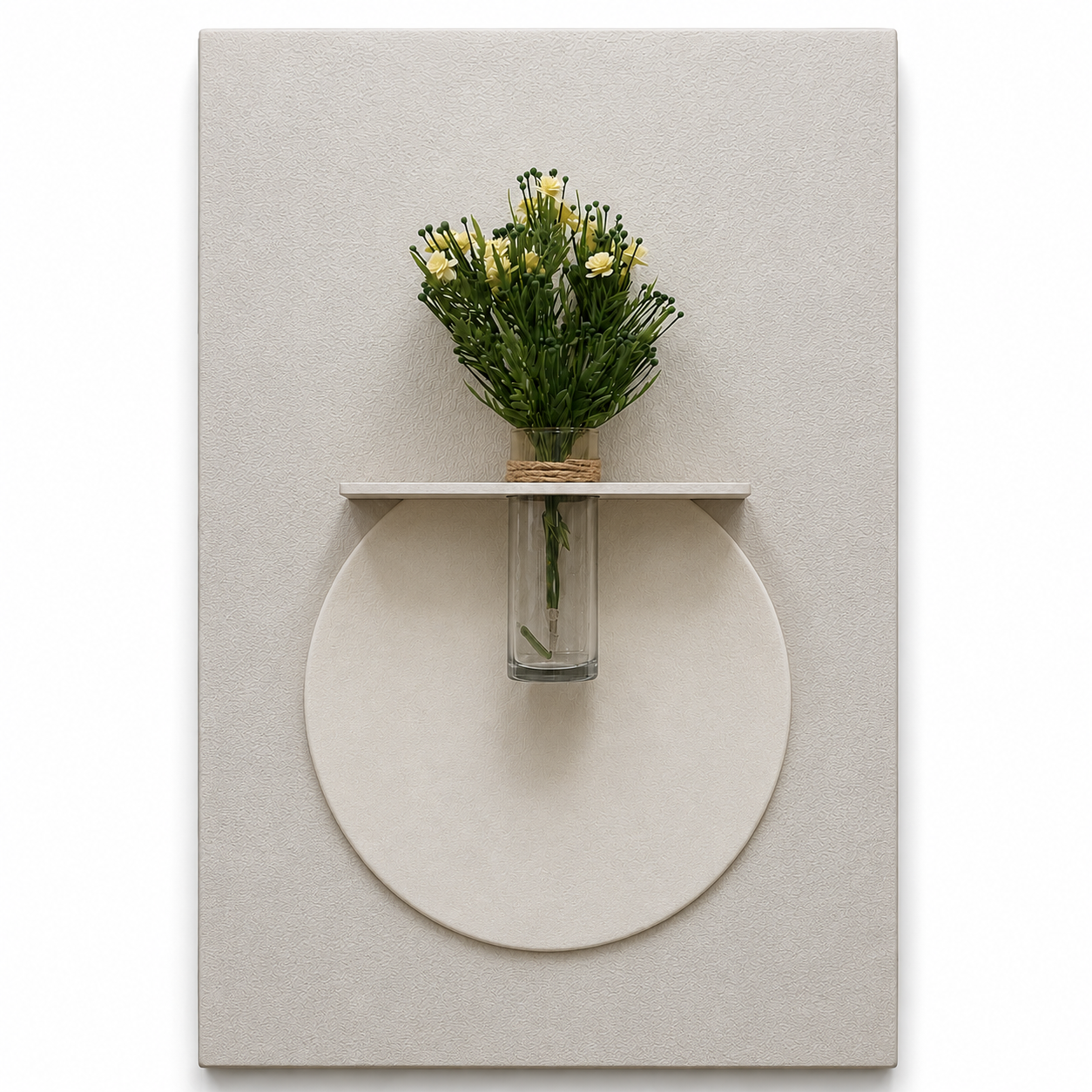 Modern Wall Decor Panel with Glass Tube Vase